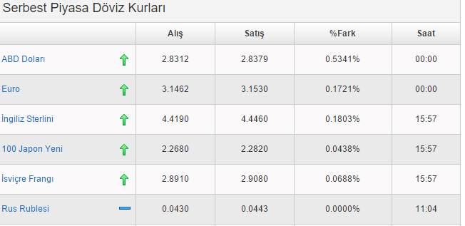 Döviz kurları