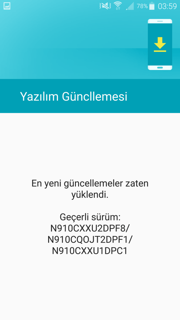 Samsung marshmallow güncelleme hatası