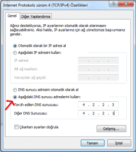 Dns nasıl değiştirilir?